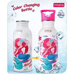 Babyhug Unicorn Theme Stainless Steel Color Changing Magic Bottle Pink |Leak Resistant|BPA Free|Rust Proof|600 ml