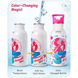 Babyhug Unicorn Theme Stainless Steel Color Changing Magic Bottle Pink |Leak Resistant|BPA Free|Rust Proof|600 ml
