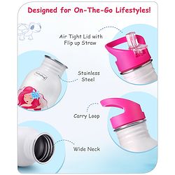 Babyhug Unicorn Theme Stainless Steel Color Changing Magic Bottle Pink |Leak Resistant|BPA Free|Rust Proof|600 ml