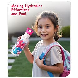 Babyhug Unicorn Theme Stainless Steel Color Changing Magic Bottle Pink |Leak Resistant|BPA Free|Rust Proof|600 ml