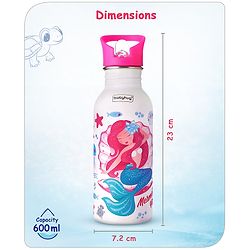 Babyhug Unicorn Theme Stainless Steel Color Changing Magic Bottle Pink |Leak Resistant|BPA Free|Rust Proof|600 ml
