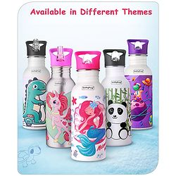 Babyhug Unicorn Theme Stainless Steel Color Changing Magic Bottle Pink |Leak Resistant|BPA Free|Rust Proof|600 ml