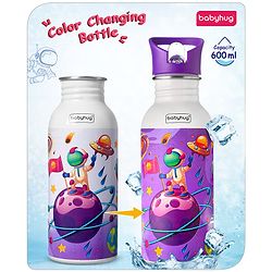 Babyhug Panda Theme Stainless Steel Color Changing Magic Bottle White|Leak Resistant|BPA Free|Rust Proof|600 ml