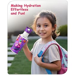 Babyhug Panda Theme Stainless Steel Color Changing Magic Bottle White|Leak Resistant|BPA Free|Rust Proof|600 ml
