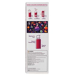 Babyhug Panda Theme Stainless Steel Color Changing Magic Bottle White|Leak Resistant|BPA Free|Rust Proof|600 ml