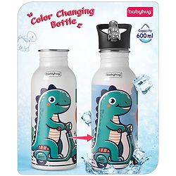 Babyhug Panda Theme Stainless Steel Color Changing Magic Bottle White|Leak Resistant|BPA Free|Rust Proof|600 ml