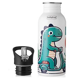 Babyhug Panda Theme Stainless Steel Color Changing Magic Bottle White|Leak Resistant|BPA Free|Rust Proof|600 ml