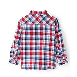 Babyhug Cotton Woven Full Sleeves Checks Shirt - Red White & Blue