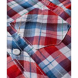 Babyhug Cotton Woven Full Sleeves Checks Shirt - Red White & Blue