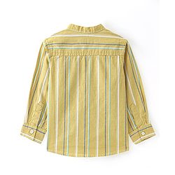 Babyhug Cotton Woven Full Sleeves Mandarin Collar Striped Kurta Shirt -Light Yellow