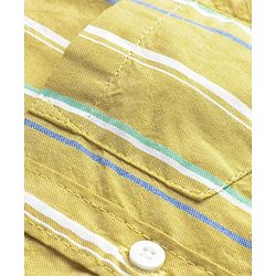 Babyhug Cotton Woven Full Sleeves Mandarin Collar Striped Kurta Shirt -Light Yellow