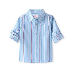 Babyhug Cotton Woven Full Sleeves Striped Shirt - Blue