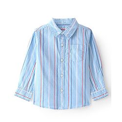 Babyhug Cotton Woven Full Sleeves Striped Shirt - Blue