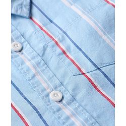 Babyhug Cotton Woven Full Sleeves Striped Shirt - Blue