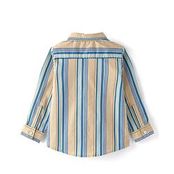 Babyhug Cotton Woven Full Sleeves Striped Shirt - Beige