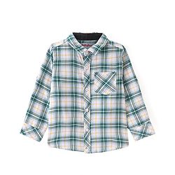Babyhug Cotton Woven Full Sleeves Shirt with Checks & Bow Applique - White