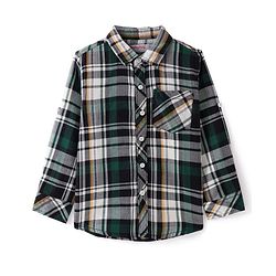 Babyhug Cotton Woven Full Sleeves Checkered Shirt - Green