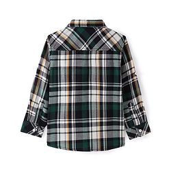 Babyhug Cotton Woven Full Sleeves Checkered Shirt - Green