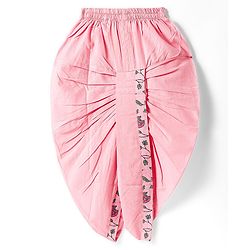 Babyhug Cambric Woven Full Sleeves Floral Printed Dhoti Kurta Set - Pink