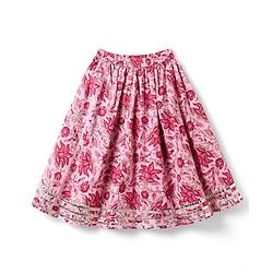 Babyhug Cotton Woven Three Fourth Sleeves Cambric Choli Lehenga Set And Dupatta with Floral Print - Pink