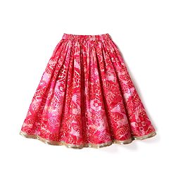 Babyhug Woven Sleeveless Choli Lehenga & Dupatta Set With Floral Embriodery & Lace Detailing - Pink
