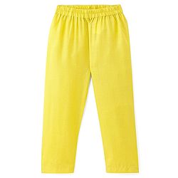 Babyhug Cotton Woven Full Sleeves Solid Kurta Pyjama Set with Printed Jacket - Yellow