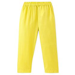 Babyhug Cotton Woven Full Sleeves Solid Kurta Pyjama Set with Printed Jacket - Yellow