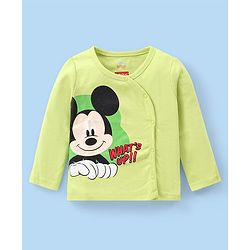 Babyhug Disney Interlock Knit Full Sleeves Jhablas With Mickey Mouse Graphics & Badge Applique Pack of 3 - Blue White & Green