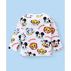 Babyhug Disney Interlock Knit Full Sleeves Jhablas With Mickey Mouse Graphics & Badge Applique Pack of 3 - Blue White & Green