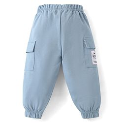 Babyhug Disney Cotton Knit Full Sleeves Shirt & Lounge Pant Set With T-Shirt & Mickey Mouse Graphics - Light Blue