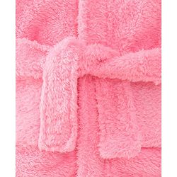 Babyhug Velour  Knit Full Sleeves Hooded Bath Robe With Ear Flaps - Pink