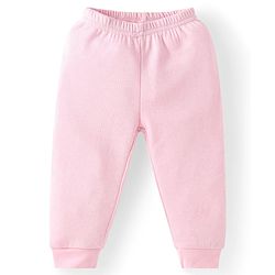 Babyhug Full Sleeves Solid Colour Thermal Pullover Vests & Pant Set - Pink