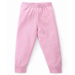 Babyhug Full Sleeves Solid Colour Thermal Vest & Pant Set - Pink