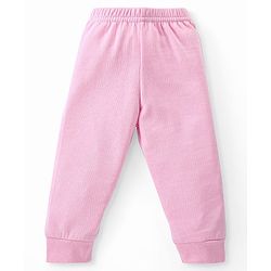 Babyhug Full Sleeves Solid Colour Thermal Vest & Pant Set - Pink