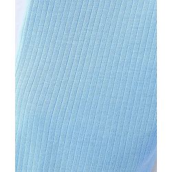 Babyhug Cotton Full Sleeves Solid Color Front Open Thermal Vest & Pant Set - Light Blue
