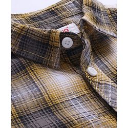 Babyhug Cotton Woven Full Sleeves Checkered Shirt With Printed T-Shirt - White