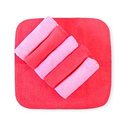 Babyhug Cotton Knit Hand & Face Towels Pack of 6- Baby Pink & Dark Pink