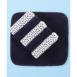 Babyhug Cotton Knit Hand & Face Towels With Polka Dot Print Pack of 6- Navy Blue & White