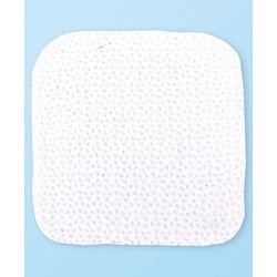 Babyhug Cotton Knit Hand & Face Towels With Polka Dot Print Pack of 6- Navy Blue & White