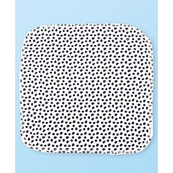 Babyhug Cotton Knit Hand & Face Towels With Polka Dot Print Pack of 6- Navy Blue & White