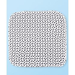 Babyhug Cotton Knit Hand & Face Towels With Polka Dot Print Pack of 6- Navy Blue & White
