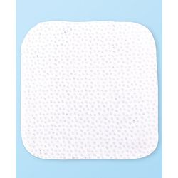Babyhug Cotton Knit Hand & Face Towels With Polka Dot Print Pack of 6- Navy Blue & White