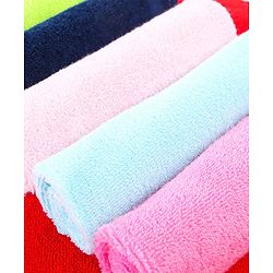 Babyhug Terry Knit Hand and Face Towels Pack of 6 - Multi Colour