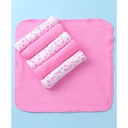 Babyhug Terry Knit Wash cloth L 25.4 x B 25.4 cm Pack of 6 - Multi Colour