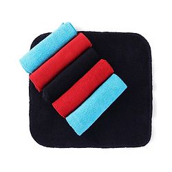 Babyhug Cotton Knit Solid Wash cloth L 25.4 x B 25.4 cm Pack Of 6 - Red & Black