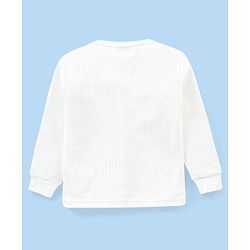 Babyhug Full Sleeves Solid Color Front Open Thermal Vest & Pullover Combo Set Pack Of 2- White