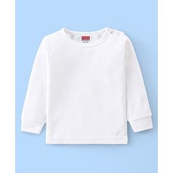 Babyhug Full Sleeves Solid Color Front Open Thermal Vest & Pullover Combo Set Pack Of 2- White