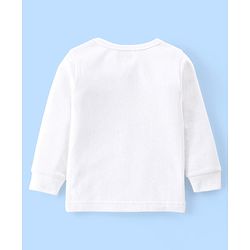 Babyhug Full Sleeves Solid Color Front Open Thermal Vest & Pullover Combo Set Pack Of 2- White