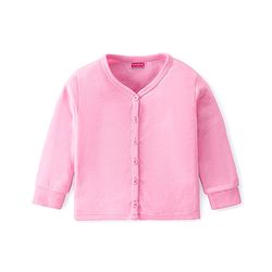 Babyhug Cotton Knit Full Sleeves Front Open and Pullover Solid Color Thermal Wear Pack Of 2 - Pink