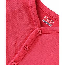 Babyhug Knit Full Sleeves Solid Colour Front Open & Pullover Thermal Vest Pack Of 2 - Dark Pink